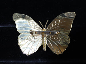 BUTTERFLY Brooch/Pin Enamel Green Yellow Black VINTAGE COLLECTABLE JEWELRY 2