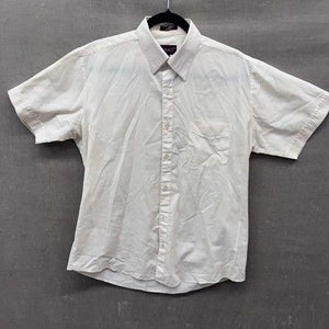 Park Place Shirt Mens 15.5 Large White Short Sleeve Button Up Dress Pocket 90s 1