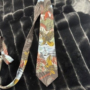Vintage Belford Neckwear Tie Mens Silk Bald Eagle Outdoors 50s 60s 3
