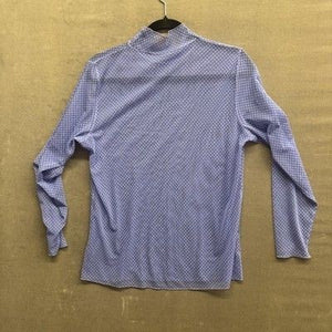 Sheer Mesh Polka Dot Shirt Womens Large Long Sleeve Mock Neck Lightweight Top Pr 5