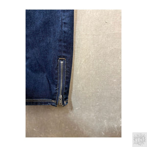 Lane Bryant Skinny Women's Jeans Size 28 Dark Wash Zipper details Stretch 4