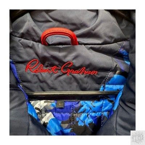 Robert Graham Navy Blue Jacket with Floral Lining - Size L 2