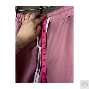 Bleeker & Mercer Pink Track Pants with White Side Stripes and Drawstring Waist 4