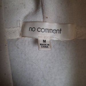 no comment Hoodie Bomber Jacket White Unisex Size M Fair Condition Polyester 4