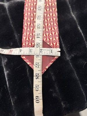 Dormeuil Silk Tie Mens Burgundy Red Gold Geometric Pattern Made in France Luxury 5