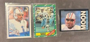 Warren Moon 1985 RC, 1986, 1988, # 251, 350, 103 Houston Oilers HOF Triplet 3