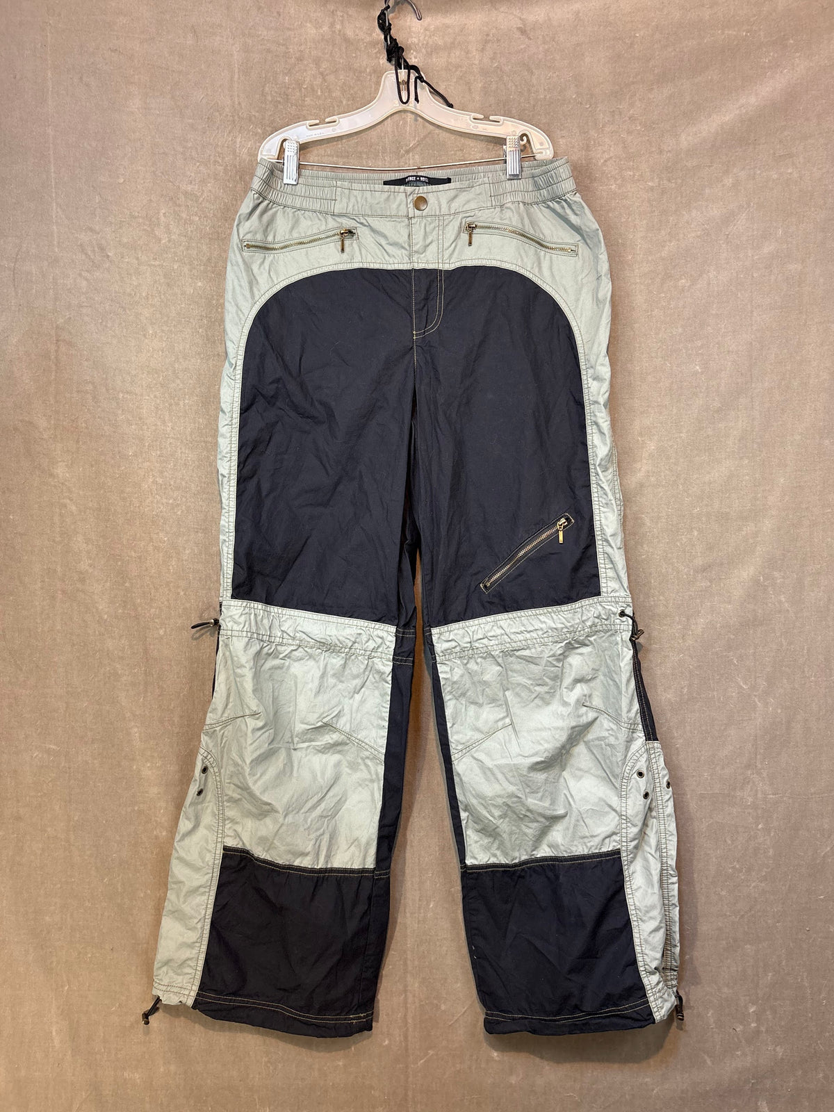 SENCE + NOISE Cargo Pants Beige Black Size L-G Good Condition Drawstrings