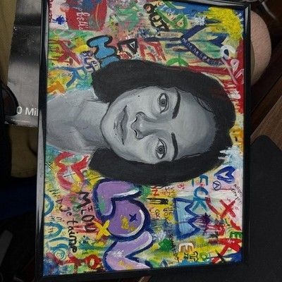 Abstract Portrait Graffiti Style Wall Art