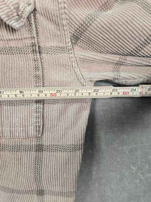 Abercrombie & Fitch Mens Beige Plaid Corduroy Button Shirt Jacket Size M 5