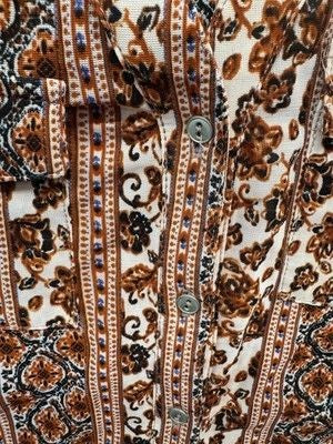 Siren Lily Womens Petite Small Brown White Sleeveless Button Up Boho Top Pre-Own 5