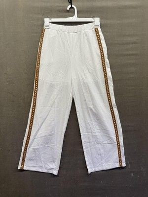 Poeselle Pants Womens Small Evil Eye Embroidered Boho Wide Leg 3