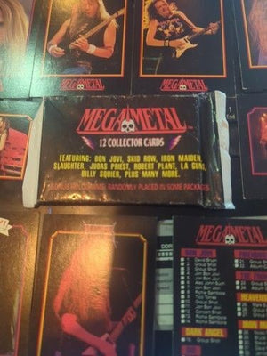 1991 Mega Metal Collectors Cards 1x Sealed Pack + 11 Loose- Iron Maiden Bon Jovi 4