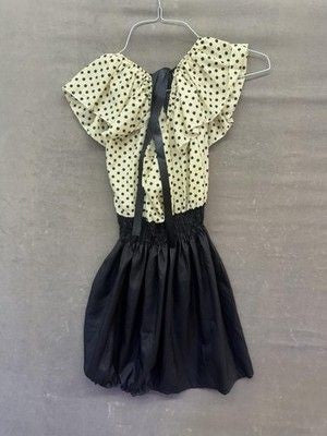 Finejo Dress Womens Medium Black Polka Dot Ruffle Off Shoulder New with Tags 5