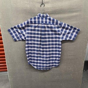 Towncraft Shirt Mens Medium Plaid Button Down Wrinkle Free Short Sleeve Casual 3