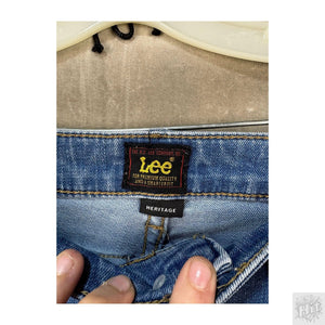 Lee Heritage Straight Women's Jeans Size W28 L32 Medium Wash Ripped Distressed 2