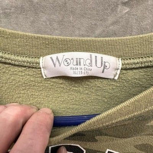 Wound Up Sweatshirt Youth XL (15-17) Green Camo Sorry Not Listening Crewneck 4