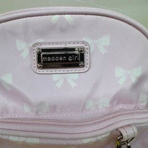Madden Girl Pink Mini Backpack with White Bow Print and Detachable Coin Pouch 4