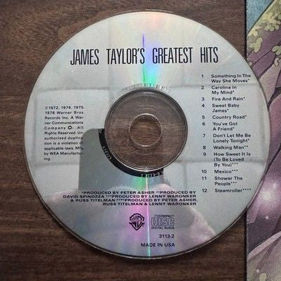 James Taylor Greatest Hits CD Warner Bros Records Very Good Condition