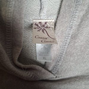 Coastal Classics Women's Saltwater Heals Hoodie Light Gray Pullover XL 3