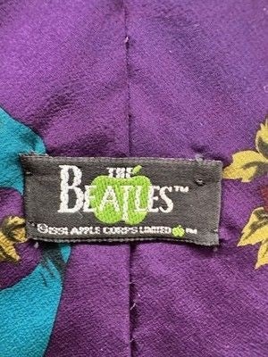 Vintage The Beatles Neck Tie Mens Purple Teal Silk All You Need Is Love 90s 3
