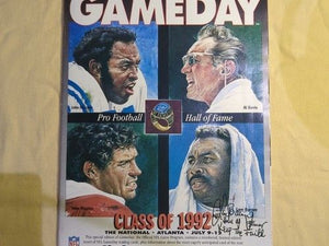 1992 NFL HOF GameDay Program,  Autographed Auto by Lem Barney + Others HOF 2