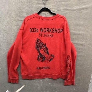 032c Sweatshirt Mens 2XL Red Crewneck Pre-Owned Good Condition 5