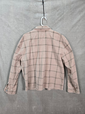 Abercrombie & Fitch Mens Beige Plaid Corduroy Button Shirt Jacket Size M 4