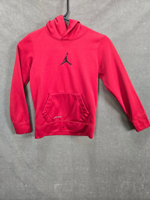 Jordan Jumpman Boys Red Dri-Fit Fleece Pullover Hoodie Sweatshirt Sz S 1