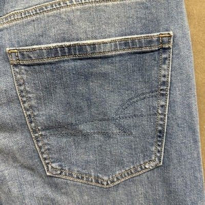 American Eagle Jeans Womens 8 Blue Wide Leg High Rise Denim Pants Minimalist 3