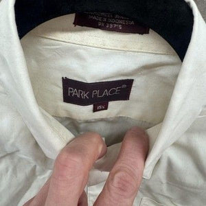 Park Place Shirt Mens 15.5 Large White Short Sleeve Button Up Dress Pocket 90s 4