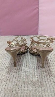 Valentino Garavani Gold Slingback Cutout Flower Heels Womens Size 39 4