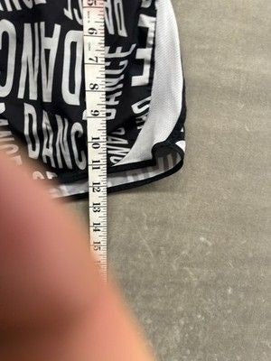 Dance Shorts Womens Medium Black White Sport Active Running Brief Liner Graphic 3