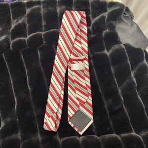 Bespoke Neck Tie Mens Classic Red Green White Striped Holiday Christmas Formal 2