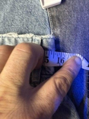 Fashion Nova Jeans Womens 2XL Blue Wide Leg Two Tone Panel High Rise Denim Pants 4