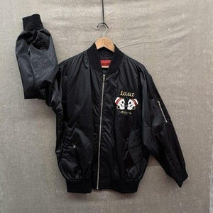 Volume Jacket Mens Extra Large Black Bomber Embroidered Skull Last Japan Graphic 2