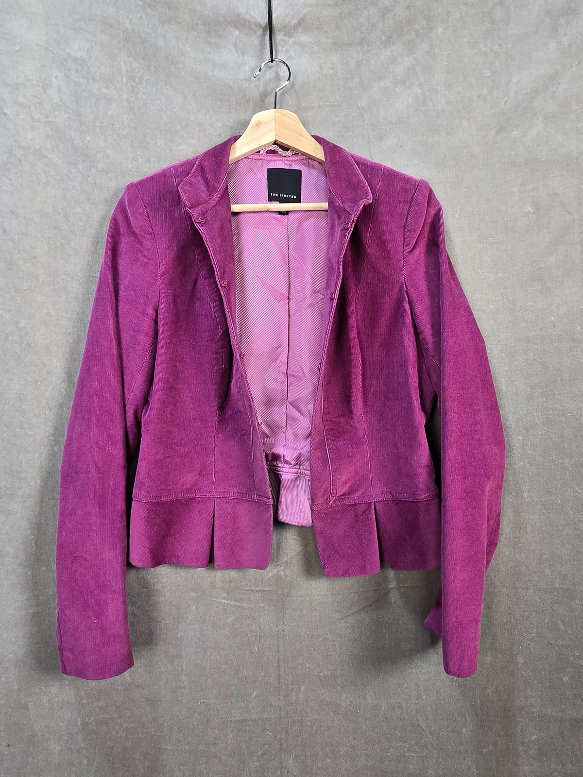 The Limited Women's Purple Corduroy Lined Blazer Jacket Size 8