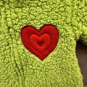 Dr Seuss Grinch One-piece Pajamas Small Green Fleece Hooded Zip Costume Used 5