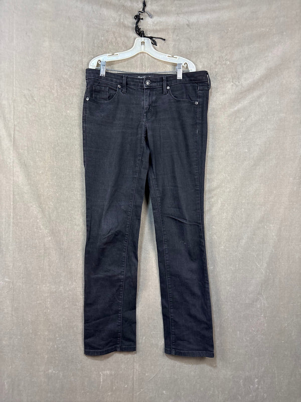 WILSONS Women's Black Denim Jeans Mid-Rise Straight Fit Size 6 28R Good Conditio