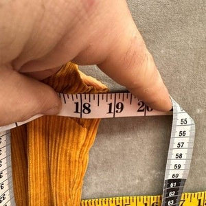 Vintage Corduroy Drop Waist Dress Womens Medium Golden Tan Self Belt 50s 60s 3