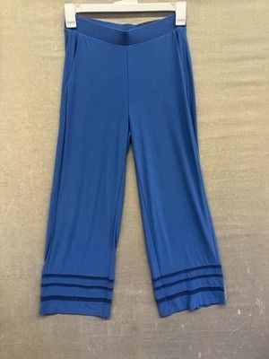 White House Black Market Pants Womens XS Blue Wide Leg Endless Ladder Trim New w
