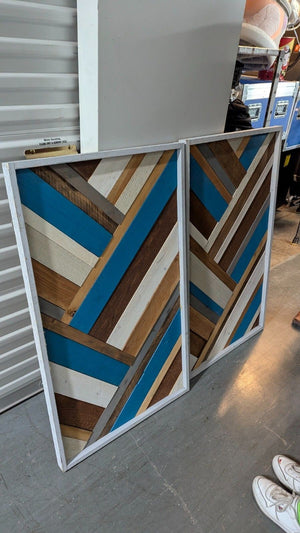 Pair of Reclaimed Wood Wall Art Frames - Custom Made -  Heavy & Durable! 5