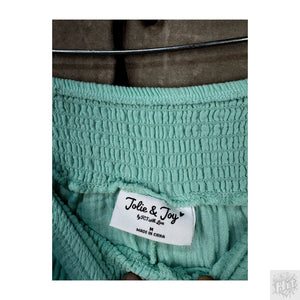 Mint Green Casual Wide-Leg Pants with Pockets, Elastic Waist 2
