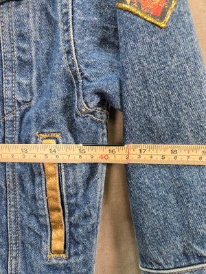 Levi Strauss Women's Blue Denim Aztec Embroidered Western Jacket Size L 3