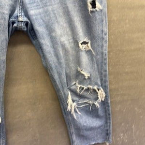 Dear John Jeans Mens 32 Distressed Blue Ripped Grunge Denim Straight Leg 32x28 4