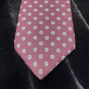 Givenchy Monsieur Tie Burgundy Silk Blue Geometric Pre-Owned Made Italy 3