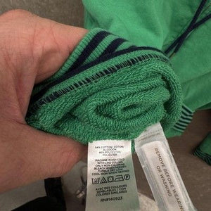 Lou & Grey Hoodie Womens Large Green Zip Up Cotton Blend Striped Hem Cuffs Navy 5