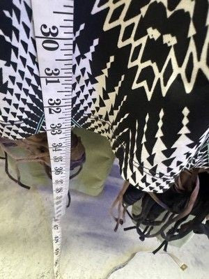 Boho Wide Leg Pants Womens Medium Geometric Aztec Print High Rise Flare Flowy 5