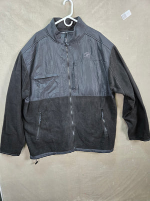 Beverly Hills Polo Club Men's Black Fleece Full Zip Jacket Nylon Yoke Size 2XL 1