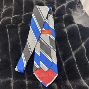 Kings Road Mens Blue Gray Striped Polyester Necktie Pre-Owned Good Condition 2
