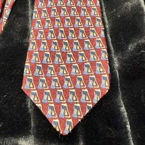 Robert Talbott Mens Silk Novelty Beer Mug Red Blue Necktie Pre-Owned Good Condit 3